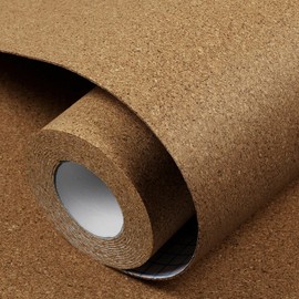 LaCheery Self Adhesive Cork Shelf Liner Roll 23.6"x157" Large Cork Sheet Roll 1.5mm Thick Eco-Friendly Removable Mat for Walls DIY Projects Home Classroom Office Organization Decorative Bulletin Board