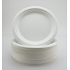 Super Rigid Paper Plates - Extra Strength White Disposable Bagasse