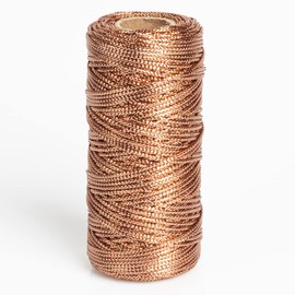 Metallic Cord Tinsel String Rope for Christmas Ornament Hanging, Gift Tags,Decorating, DIY Crafts & Gift Wrapping -1.5mm 110yd(Rose Gold)