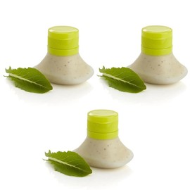 DobryDom 3 Packs Portable Salad Dressing Containers, Silicone Squeeze Bottle Leak Proof Cap Kitchen Tool Small Dip Condiment Dispensers Mini Food Storage Containers (3)