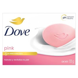 Dove Jabón en Barra Corporal, Cara y Manos Pink Neutro. Jabón de baño hecho con crema humectante, 1 pza, 135 g