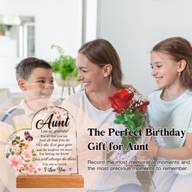 Einanmut Aunt Gifts, Acrylic Plaque Auntie Gift, Touching Sayings Engraved Birthday Gifts for Aunt, Best Aunt Ever Gifts, Aunt Gift for Christmas Birthday Mothers Day Thanksgiving