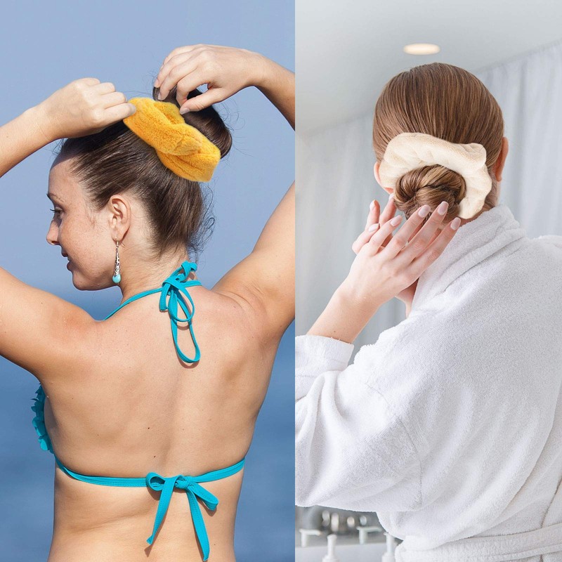 4 coleteros grandes de microfibra para secar el cabello, coleteros