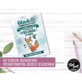 TypeStoff PK-01525 Postcard Saver Set - Friends for Life - DIN A6, 20 Different Designs with Sayings, Quotes and Aphorisms