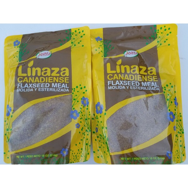 2 Ibitta  Flax Seed Meal Linaza Canadiense 18 oz 06/23 Molida Estirilizada Fresh