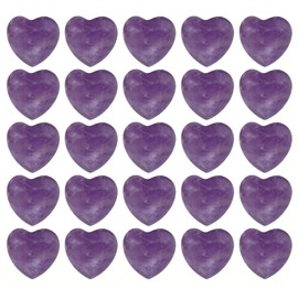 Wonder Care - Healing Crystal Pocket Heart Natural Amethyst Love Puff Heart, Carved Shape Palm Tree Worry Stone, Reiki Chakra Balancing | Gift for Christmas New Year Valentine's Day