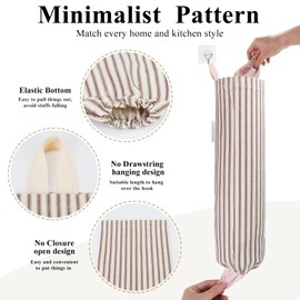 TOGETRUE Plastic Bag Holder, Wall Mount Grocery Bag Holder, Reusable Trash Bags Organizer for Home Kitchen Pantry Decor (Brown)