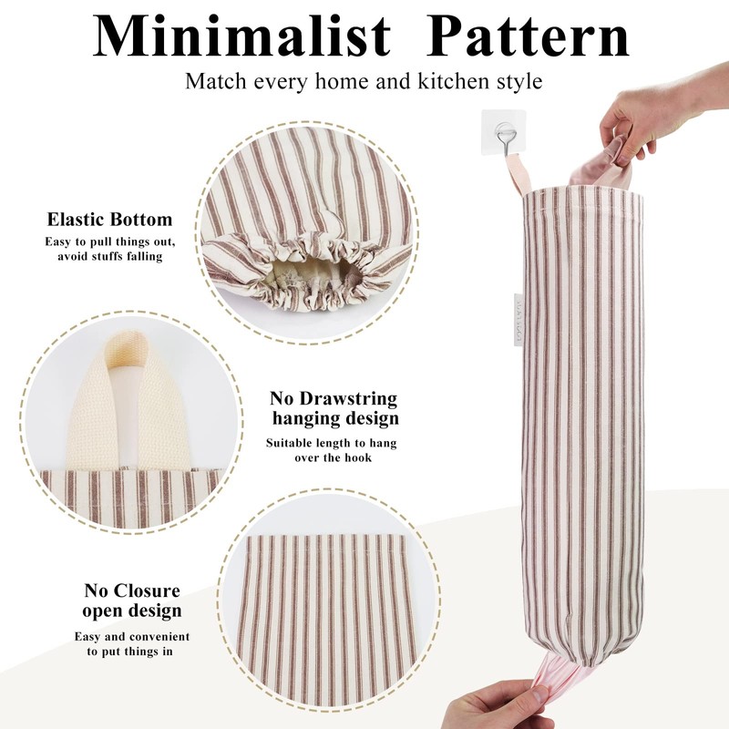 TOGETRUE Plastic Bag Holder, Wall Mount Grocery Bag Holder, Reusable