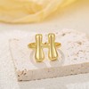 Winssigma 18K Gold Plated Initial Adjustable Ring for Women(H)