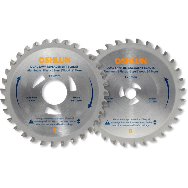 Oshlun DS-125G1 Replacement 2 Blade Set for the Original Omni Dual Saw with Triangular Driver Holes