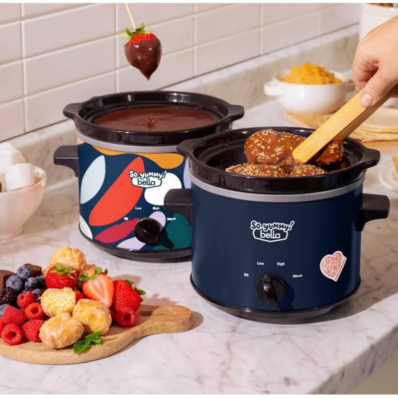 So Yummy by bella 2.0qt Twin Set Slow Cooker Navy
