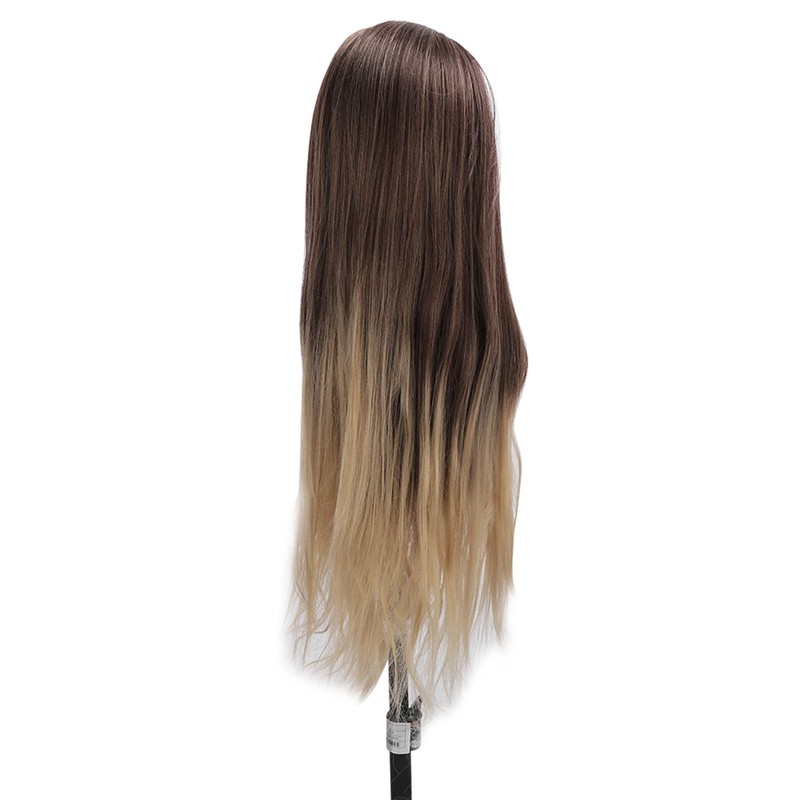 Blonde Gray Gradient Wig Hair Mannequin Head Hairdressing Styling Training