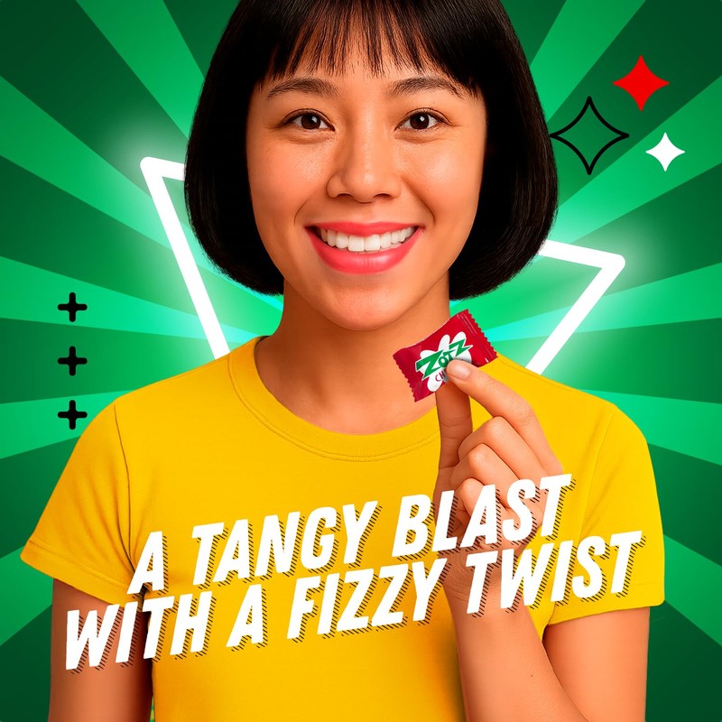 Zotz Fizzy Old Fashioned Hard Candy Fruit Flavored Cherry Candy,