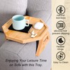 Danfoxer Couch Arm Tray,Bamboo Folding Sofa Trays,Octagonal Round Sofa Armrest