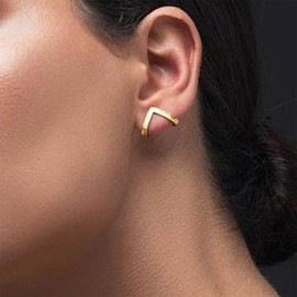 IRCOMULTI Minimalist Geometric Stud Earrings Gold Claw Stud Earrings V Shape Cuff Stud Earrings Geometric Triangle Earrings Jewelry for Women