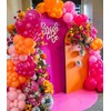 139Pcs Pink and Orange Balloons Garland Arch Kit, Pink Orange