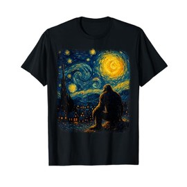 Bigfoot Starry Night Van Gogh Gifts For Men Women Boy Kid T-Shirt