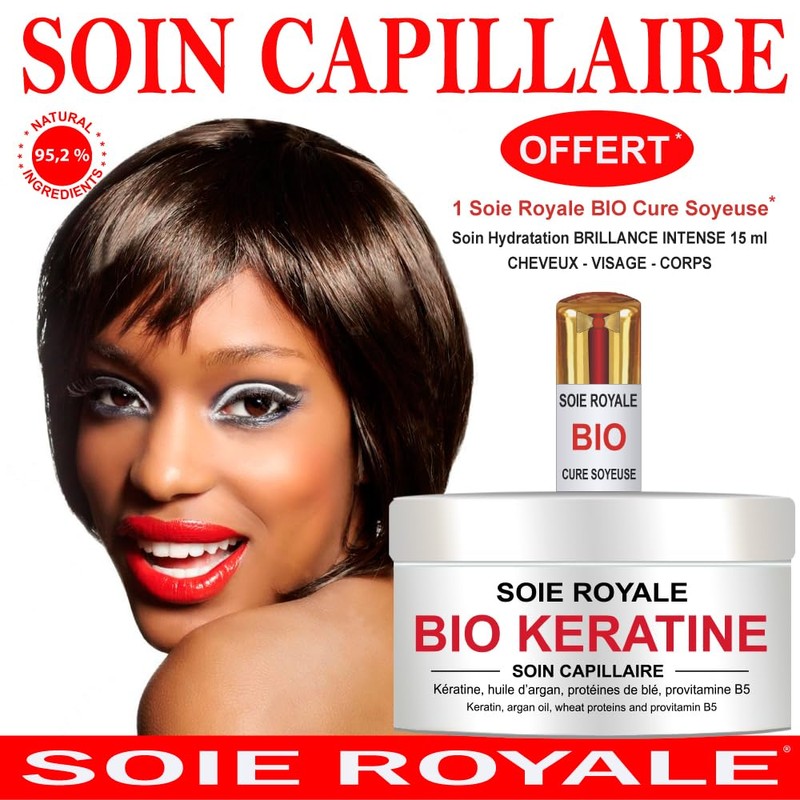 Bio-Haarpflege, Keratin, 250 ml, natürliche Bio-Maske, repariert, spendet Feuchtigkeit, nährt,