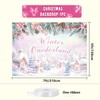 MEHOFOND 7x5ft Winter Onederland Backdrop for Pink Winter Happy 1st