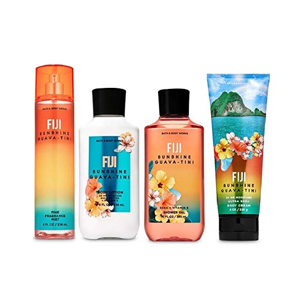 Bath and Body Works FIJI SUNSHINE GUAVA-TINI - Deluxe Gift Set Body Lotion - Body Cream - Fragrance Mist and Shower Gel - Full Size