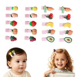 Coehaopike Hair Accessories, Set of 20, Baby Hair Clips, Safe, Hair Clips, Baby Girls, Bangs Clip, Cute, Fashionable, Baby Shower (Fruit Style)