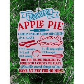 Homemade Apple Pie Recipe Christmas Ornament (A85)