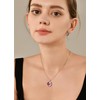 YL Heart Necklace 925 Sterling Silver Pink Butterfly Pendant Chain