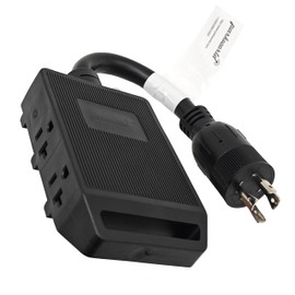 Parkworld 79155 Generator 20A 220v to 110v Adapter Cord NEMA L14-20P Male 4-prong Twist Lock Plug to (4) 5-20R T-Blade Household 5-15R Four Outlets Female with Two of 20amp Circuit Breaker