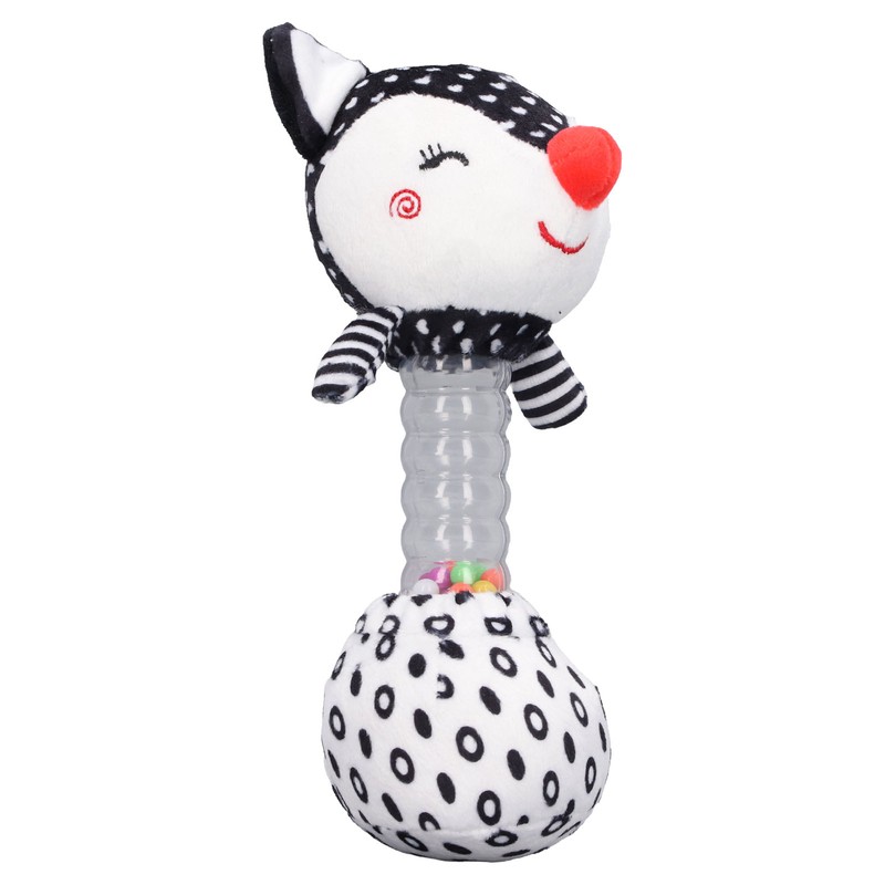2pcs Baby Hand Rattle Toys Cartoon Stuffed Animal Shaped PP