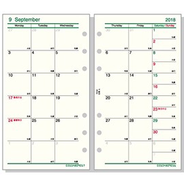 Raymay Fujii Davinci Refill for Notebook, 2018 Monthly Planner Starting From December