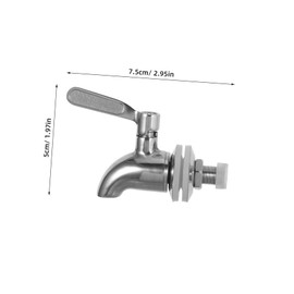 TEHAUX 2pcs Stainless Steel Beverages Spigot Cap Replacement Cold Hot Water Spigot Handle Juice Dispenser Handle Water Bucket Dispenser Replacement Parts Silver