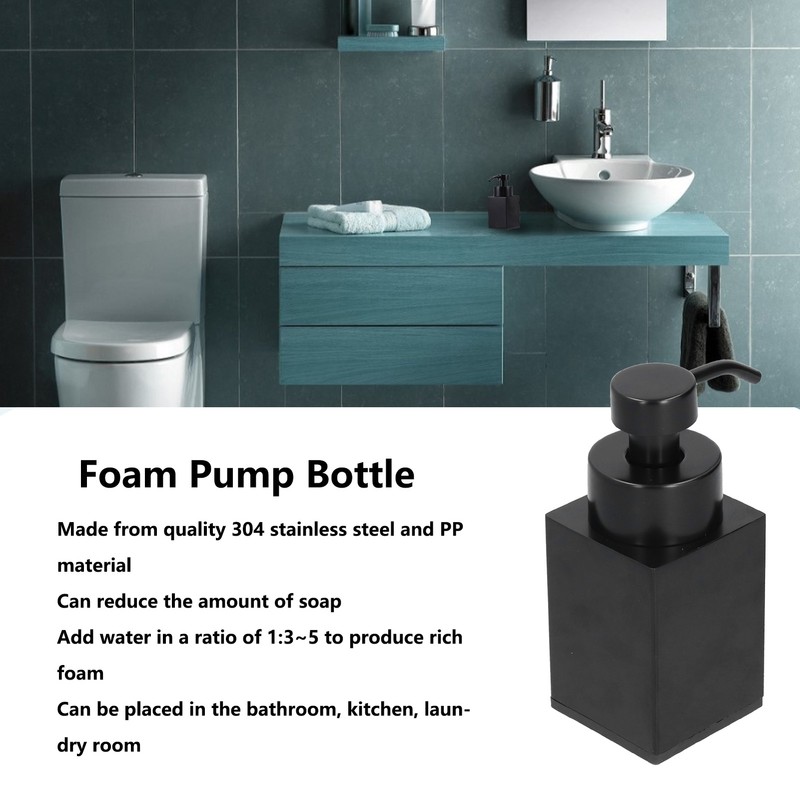Soap Dispenser Black Multifunctional Safe Stainless Steel Sturdy Durable Reusable