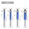 YUENTOEN 4 Pieces Flush Trim Router Bits Set, 1/4 Inch