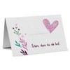 Partycards 50 Stück Herzmotiv Platzkarten Hochzeit A7 - Bereits Genutet & Einfach Zu Beschriften Tischdeko - Ideal Für Platzkarten Geburtstag & Tischkarten Hochzeit Hochzeitsdeko