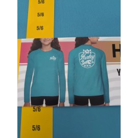 Hurley Youth Girl's Long Sleeve UPF 50+ Moisture Wicking Swim Top Sz 5/6 AM1