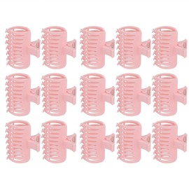 15Pcs/Set Curler Clip Hair Roller Fixing Clamp Holding Section Claw Hairdressing ToolPink