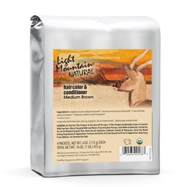 Light Mountain Natural Bulk Hair Color and Conditioner, Medium Brown, 16 Ounce