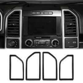 Voodonala for F150 Central Control Air Outlet Vent Frame Trim Cover for 2015-2020 Ford F150 Interior Accessories, Carbon Fiber 4pcs