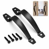 2 Pack Gate Handle Pulls, 10-3/8" Heavy Duty Steel Black