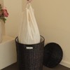 Furnnylane Hand-Woven Wicker Laundry Basket with Lid, 20 Gal (75