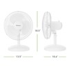 HOLMES 12" Table Fan, 75° Oscillation, 3 Speeds, 15° Adjustable