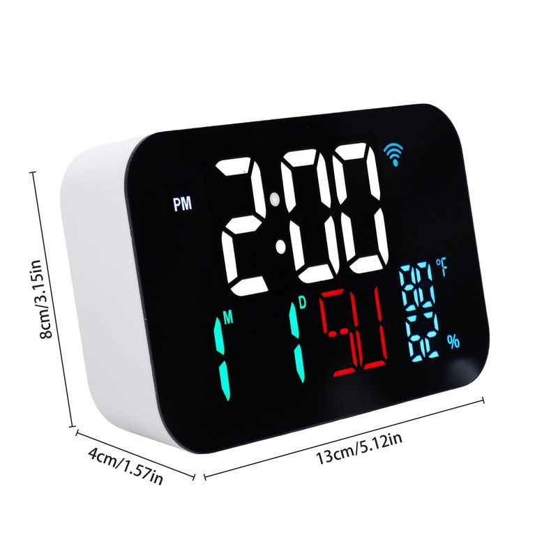 Luocute WiFi Smart Clock, Weather Station Alarm Date Day Large