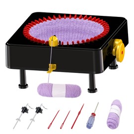JAMIT Knitting Machine, 48 Needles Knitting Loom Machine, Hand Crank Knitting Machines for Adults, Knitting Board Rotating Double Knit Loom Machine Kit (No Electric Function)