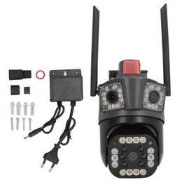 Outdoor 3 Lens Security Camera IP66 Waterproof 2 Way Talk Wifi Home Security Camera with Color Night Vision 110‑240V EU Plug