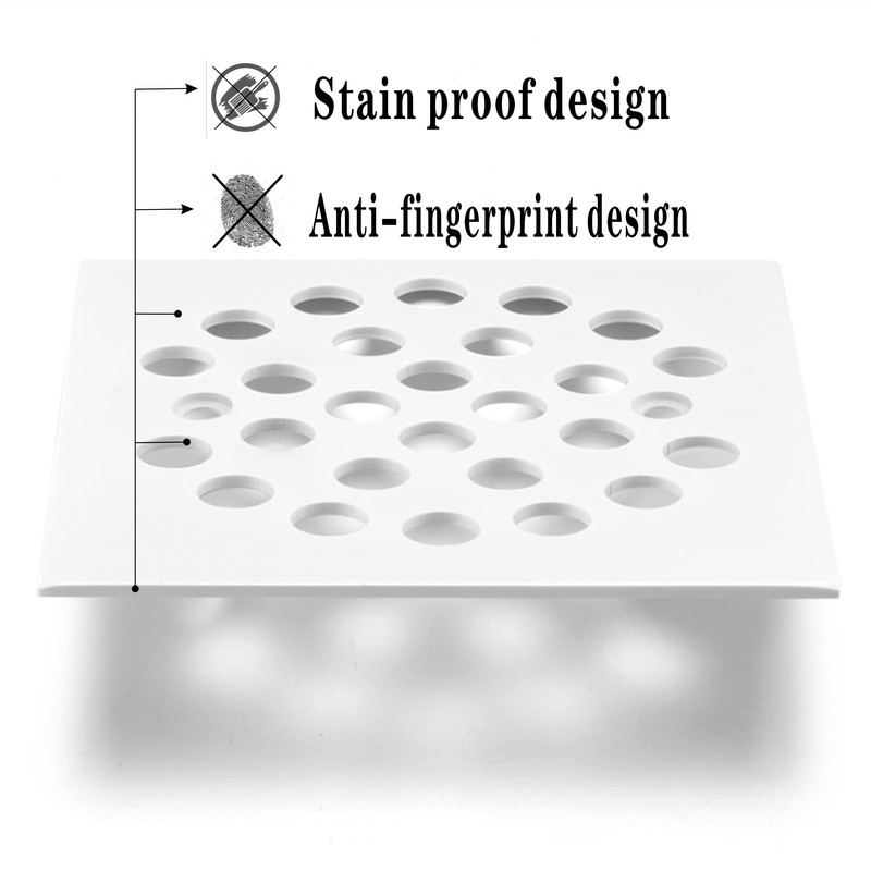 Bropury Square 4-1/4-inch Screw-in Stainless Steel Shower Floor Drain Cover