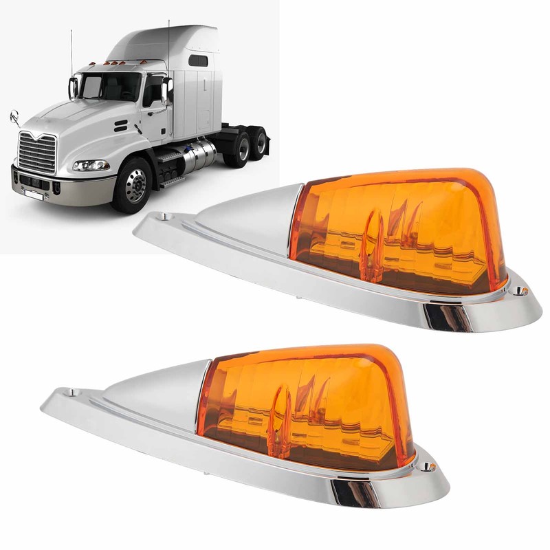 12V 24V 5 Pcs Amber Cab Roof Marker Lights Waterproof