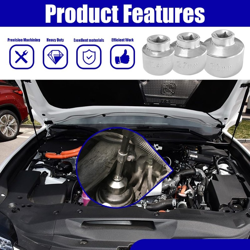 Lyxheth 27mm Oil Filter Socket Wrench, Oil Filter Removal Tool,