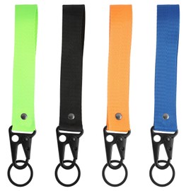Liqqlex 4 Pcs Motorcycle Keychain Black Fluorescent Green Orange Blue Wrist Lanyards for Keys Versatile Motorcycle Accessories for Riders Bikers Enthusiasts Commuters Outdoor Use (7.68" x 0.98")