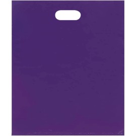 Unbranded/Generic Plastic Bags 500 Purple Retail Merchandise Shopping Diecut Handle 15" x 18" x 4"