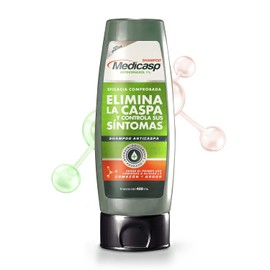 Medicasp Shampoo Anticaspa - Auxiliar en la eliminación del hongo de la caspa, alivia comezón y ardor, deja el cabello con brillo y suavidad, ideal para uso diario, contiene una botella de 400ml